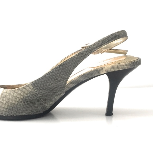 Calvin Klein Snakeskin Slingback Heels Shoes 6.5 - Picture 3 of 7